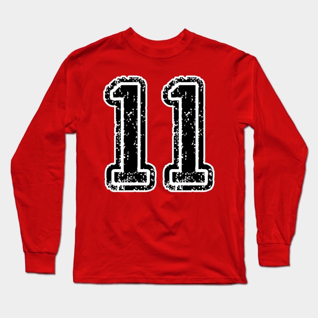 Lucky Number Eleven Long Sleeve T-Shirt by Scar